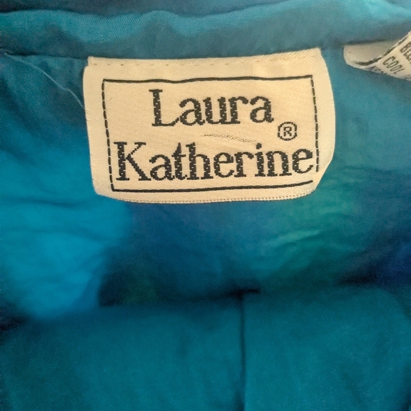 Laura Katherine Blue Multicolor Nylon Track Suit Jacket & Pants Size 18W *Flaw - Picture 3 of 6